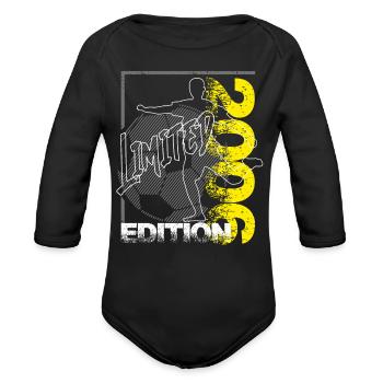 Limited Edition 2006 Limited Edition Football - Organic Long Sleeve Baby Bodysuit - black - Front
