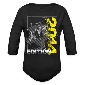 Limited Edition 2014 Limited Edition Football - Organic Long Sleeve Baby Bodysuit - black - Front