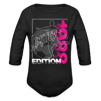 Limited Edition 1988 Limited Edition Football - Organic Long Sleeve Baby Bodysuit - black - Front