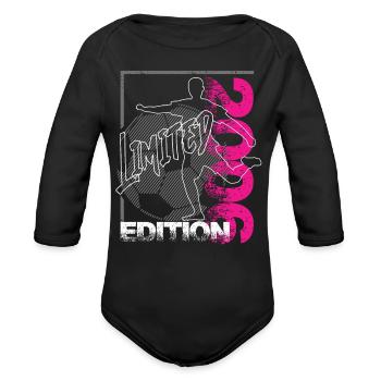 Limited Edition 2006 Limited Edition Football - Organic Long Sleeve Baby Bodysuit - black - Front