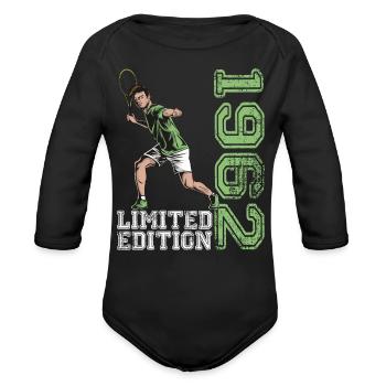 Limited Edition 1962 Limited Edition Tennis - Organic Long Sleeve Baby Bodysuit - black - Front