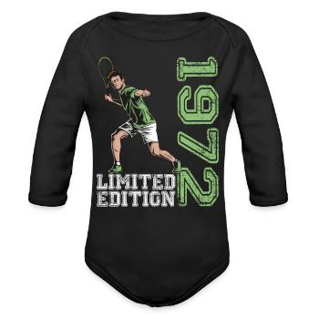 Limited Edition 1972 Limited Edition Tennis - Organic Long Sleeve Baby Bodysuit - black - Front