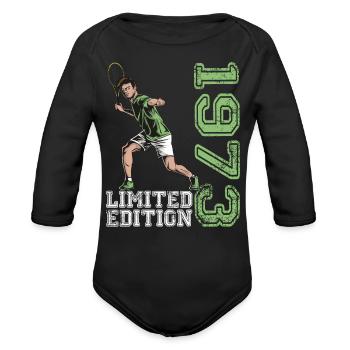Limited Edition 1973 Limited Edition Tennis - Organic Long Sleeve Baby Bodysuit - black - Front