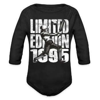 Limited Edition 1995 Limited Edition Cricket - Organic Long Sleeve Baby Bodysuit - black - Front