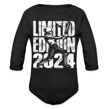 Limited Edition 2024 Limited Edition Cricket - Organic Long Sleeve Baby Bodysuit - black - Front