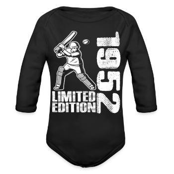 Limited Edition 1952 Limited Edition Cricket - Organic Long Sleeve Baby Bodysuit - black - Front