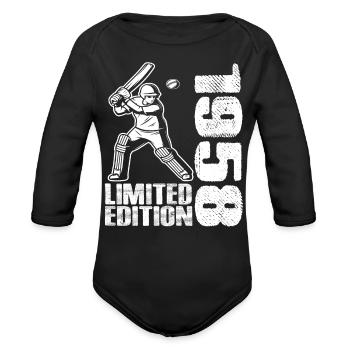 Limited Edition 1958 Limited Edition Cricket - Organic Long Sleeve Baby Bodysuit - black - Front