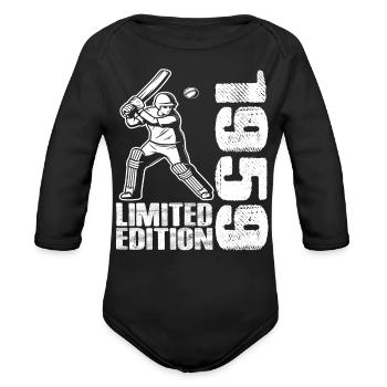 Limited Edition 1959 Limited Edition Cricket - Organic Long Sleeve Baby Bodysuit - black - Front