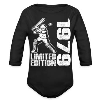 Limited Edition 1979 Limited Edition Cricket - Organic Long Sleeve Baby Bodysuit - black - Front