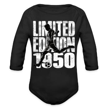 Limited Edition 1950 Limited Edition Soccer - Organic Long Sleeve Baby Bodysuit - black - Front