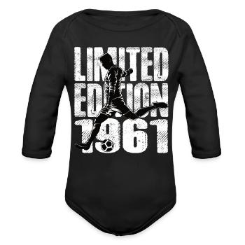 Limited Edition 1961 Limited Edition Soccer - Organic Long Sleeve Baby Bodysuit - black - Front