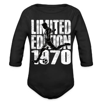 Limited Edition 1970 Limited Edition Soccer - Organic Long Sleeve Baby Bodysuit - black - Front