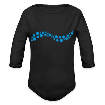 Points Design - Organic Long Sleeve Baby Bodysuit - black - Front