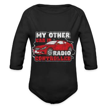 Model Maker Remote Controlled Car Buggy Racing - Organic Long Sleeve Baby Bodysuit - black - Front