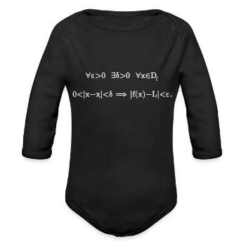 Formal Definition Of A Limit Math And Calculus - Organic Long Sleeve Baby Bodysuit - black - Front
