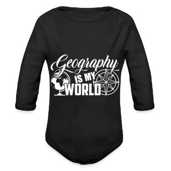 Géographie Géographe est mon monde - Cache-couche à manches longues bio - noir - Devant