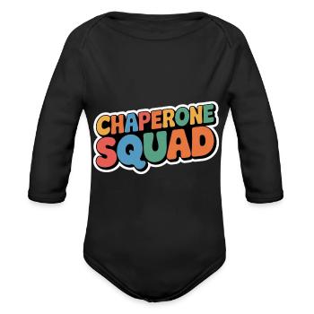Chaperone Squad 17 - Organic Long Sleeve Baby Bodysuit - black - Front