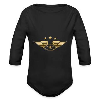 Drone Pilot Drone flying - Organic Long Sleeve Baby Bodysuit - black - Front