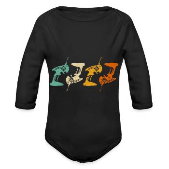 Remote Controller Retro RC Car - Organic Long Sleeve Baby Bodysuit - black - Front