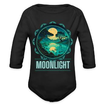 MOONLIGHT - Organic Long Sleeve Baby Bodysuit - black - Front