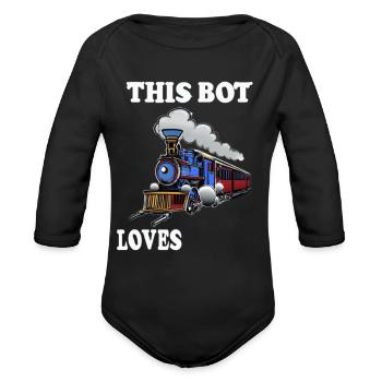 image 38 - Organic Long Sleeve Baby Bodysuit - black - Front