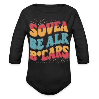 perfect t-shirt design - Organic Long Sleeve Baby Bodysuit - black - Front
