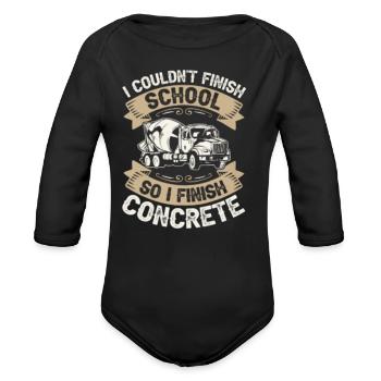 Concrete Family - Organic Long Sleeve Baby Bodysuit - black - Front