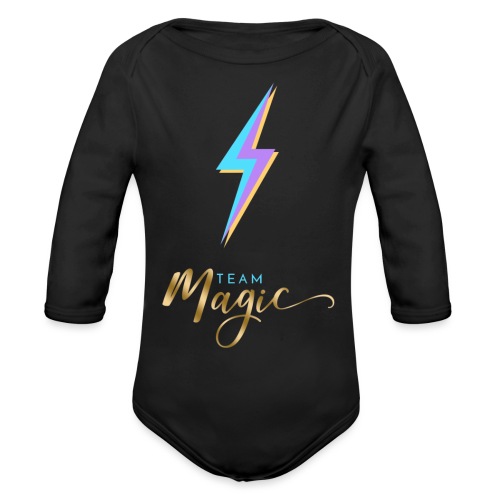 Team Magic With Lightning Bolt - Organic Long Sleeve Baby Bodysuit