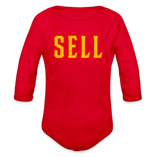 Sell (Red Accents) - Organic Long Sleeve Baby Bodysuit