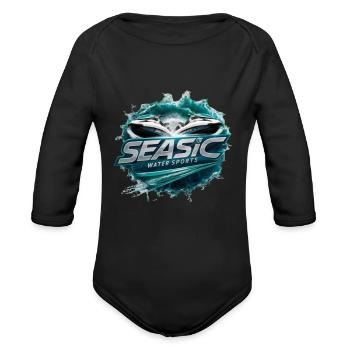 Seasic Jet - Organic Long Sleeve Baby Bodysuit - black - Front