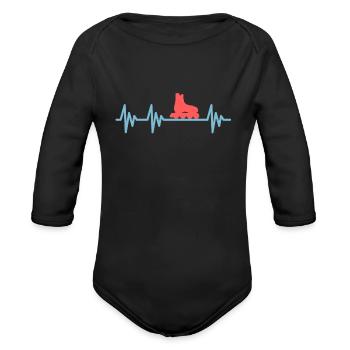 Heartbeat Inline Skates Inline-Skater - Organic Long Sleeve Baby Bodysuit - black - Front