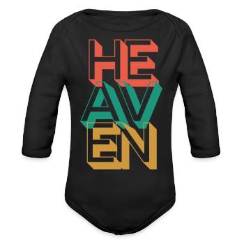 Retro Heaven - Organic Long Sleeve Baby Bodysuit - black - Front