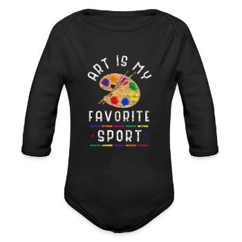 Artists - Organic Long Sleeve Baby Bodysuit - black - Front