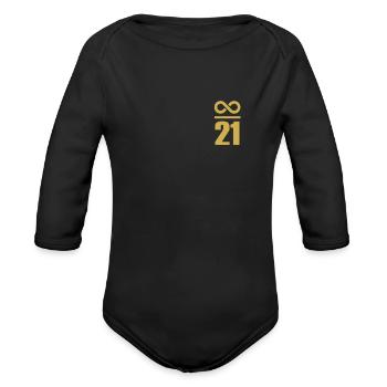 Bitcoin Sayings Store of Value Infinite 21 Million - Organic Long Sleeve Baby Bodysuit - black - Front