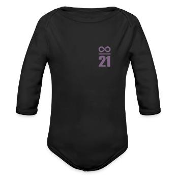 Bitcoin Sayings Store of Value Infinite 21 Million - Organic Long Sleeve Baby Bodysuit - black - Front