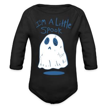 A Little Spook - Organic Long Sleeve Baby Bodysuit - black - Front