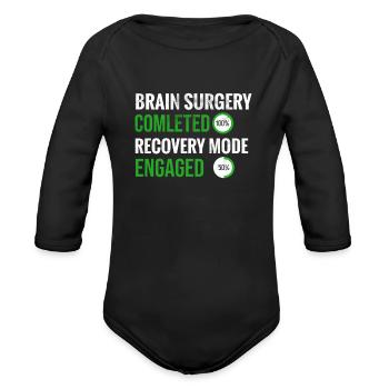 | de récupération de chirurgie du cerveau Survivant de la chirurgie du cerveau - Cache-couche à manches longues bio - noir - Devant