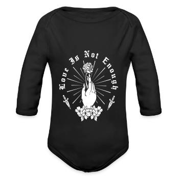 Love Is Not Enough Rose Hand And Dagger - Organic Long Sleeve Baby Bodysuit - black - Front