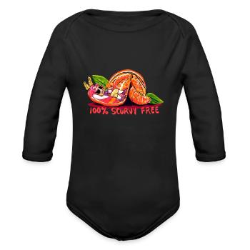 Rosy Maple Mothman Stede Scurvy Free - Organic Long Sleeve Baby Bodysuit - black - Front
