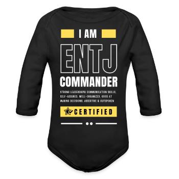 ENTJ - Commander t-shirt essential for Extrovert - Organic Long Sleeve Baby Bodysuit - black - Front