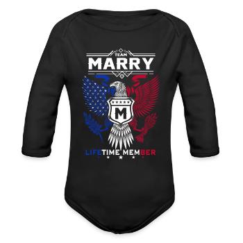 Marry Name T Shirt - Marry Eagle Lifetime Member G - Organic Long Sleeve Baby Bodysuit - black - Front