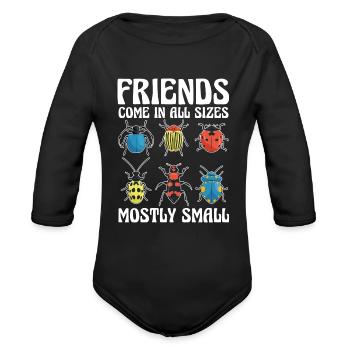 Collecting insects | entomologists insect gift - Organic Long Sleeve Baby Bodysuit - black - Front