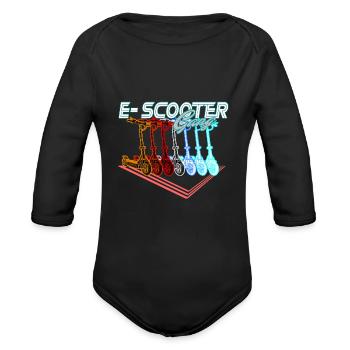 E-Scooter Gang - Organic Long Sleeve Baby Bodysuit - black - Front