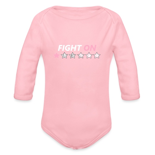 Fight On (White font) - Organic Long Sleeve Baby Bodysuit