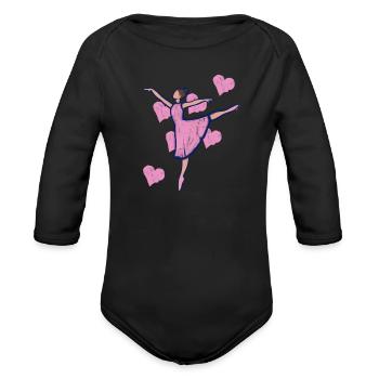 Ballet Dancer - Organic Long Sleeve Baby Bodysuit - black - Front