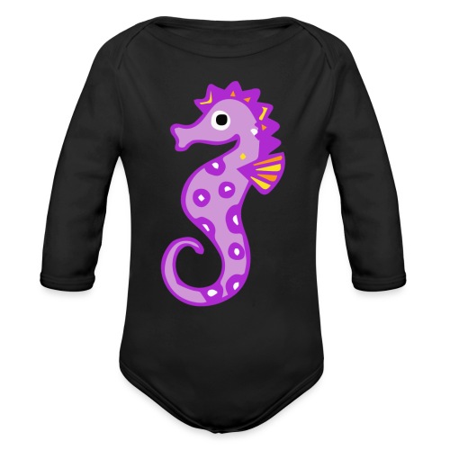 seahorse - Organic Long Sleeve Baby Bodysuit