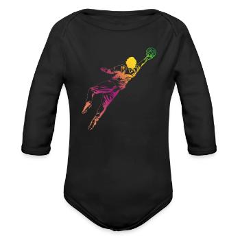 Soccer Goalkeeper Sketch - Organic Long Sleeve Baby Bodysuit - black - Front