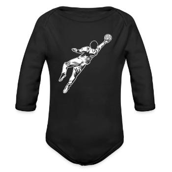 Soccer Goalkeeper - Organic Long Sleeve Baby Bodysuit - black - Front