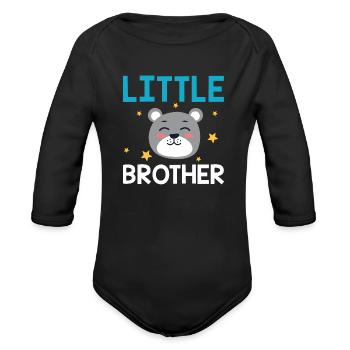 Little Brother - Organic Long Sleeve Baby Bodysuit - black - Front