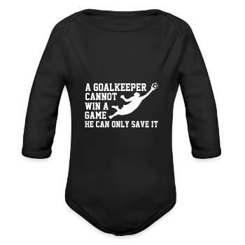 Goalkeeper - Organic Long Sleeve Baby Bodysuit - black - Front
